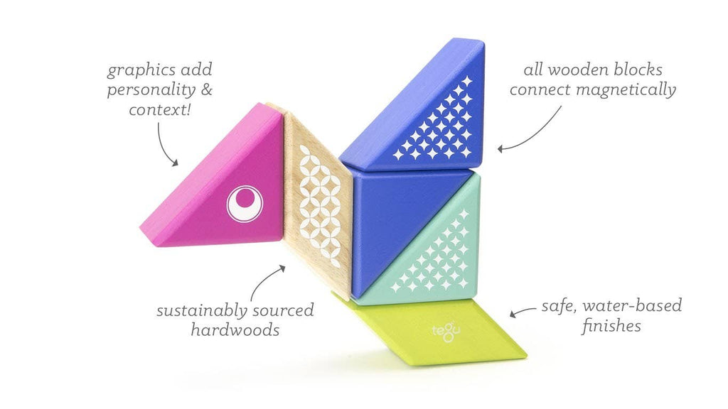 Tegu Hummingbird Magnetic Wooden Blocks Travel Pals