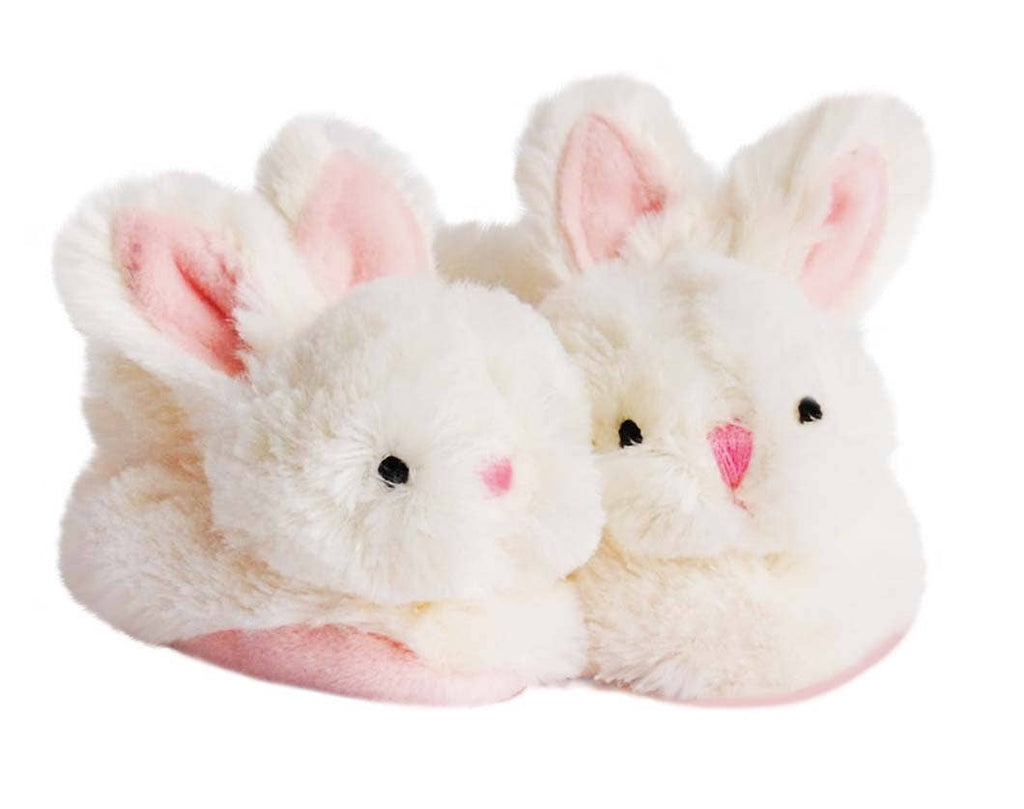 Doudou Et Compagnie Bunny Baby Booties with Rattle - Rattle Pink