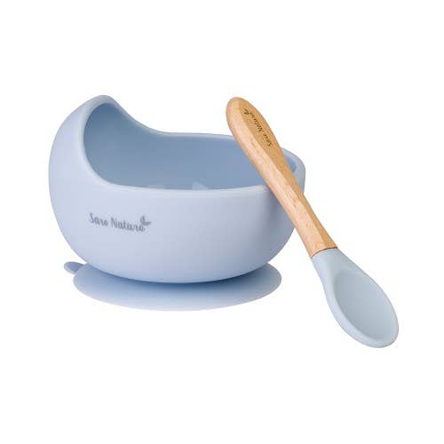 Saro Wave Bowl Feeding Set - Blue