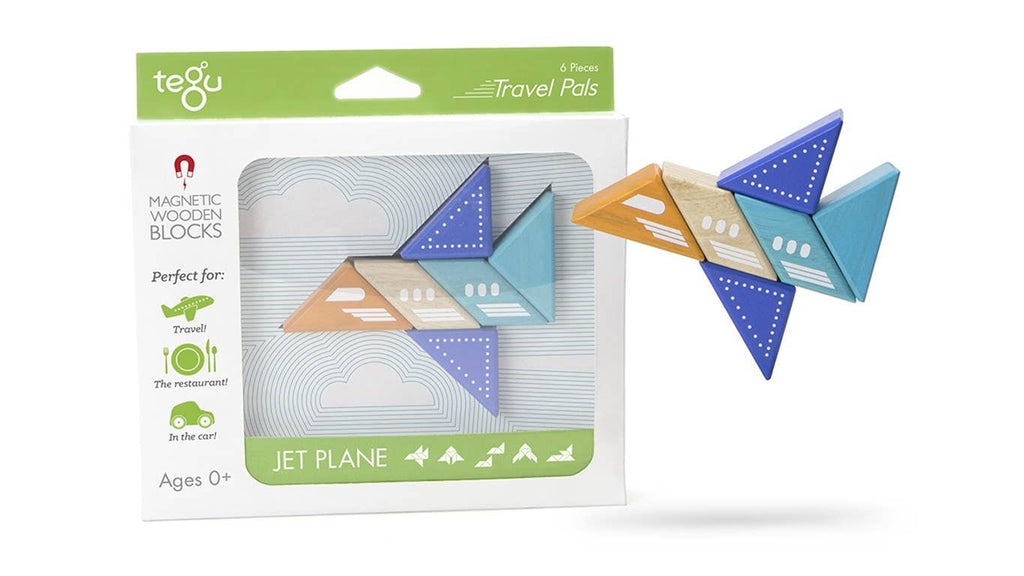 Tegu Jet Plane Magnetic Wooden Blocks Travel Pals